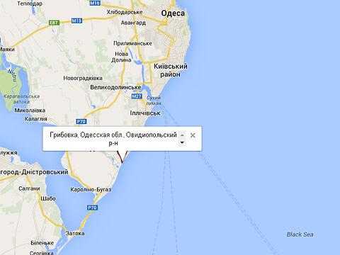 Морской Грибовка карта проезда Google, где находится
